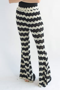 Fashion Styled Pantalón encaje ondas Blanco & Negro