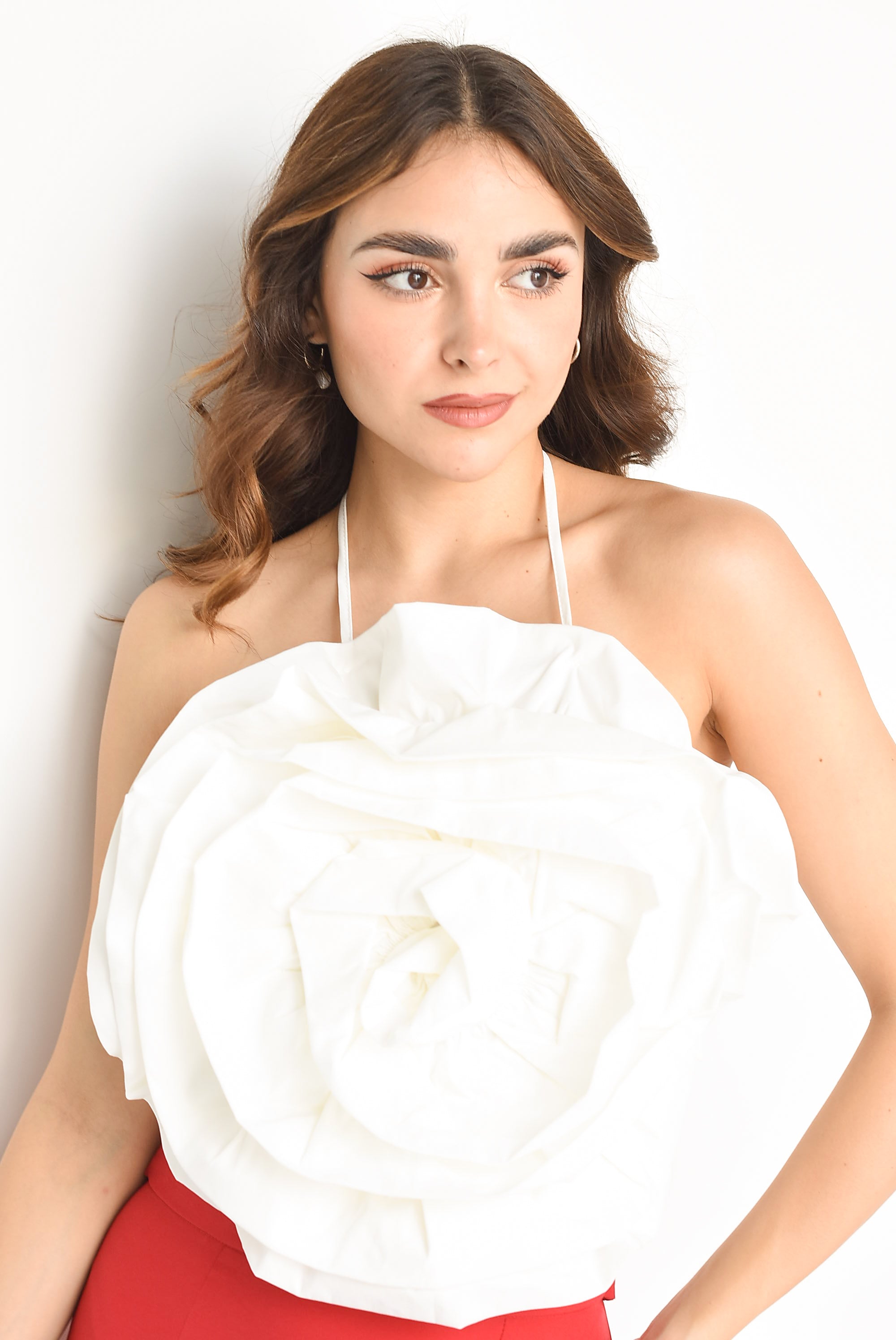 Top maxi flor Blanco