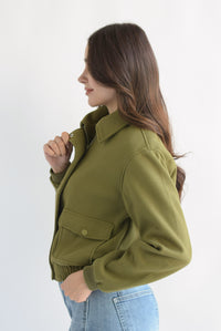 Fashion Styled Chamarra bomber fleece Verde Sage