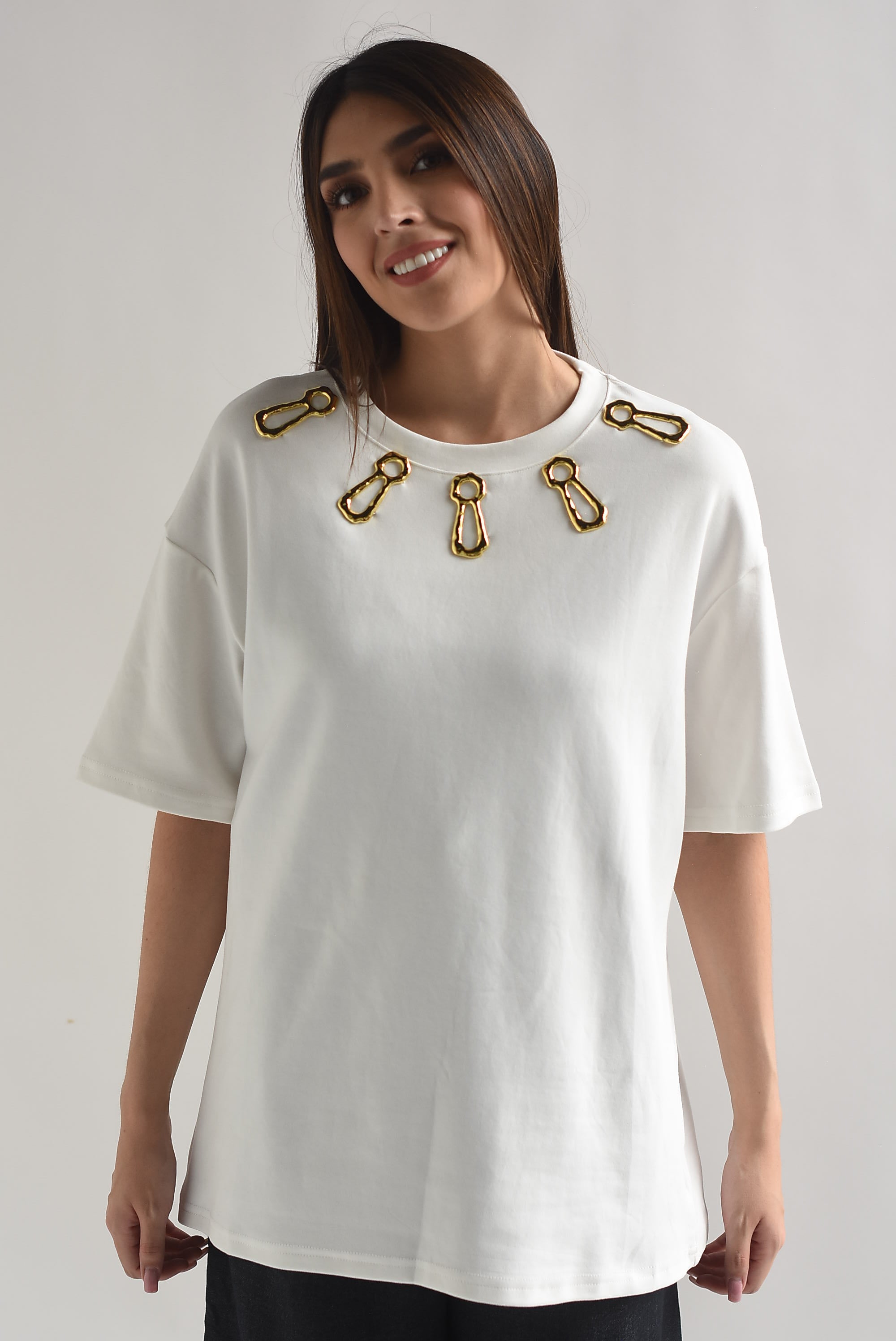 T-shirt cerraduras doradas