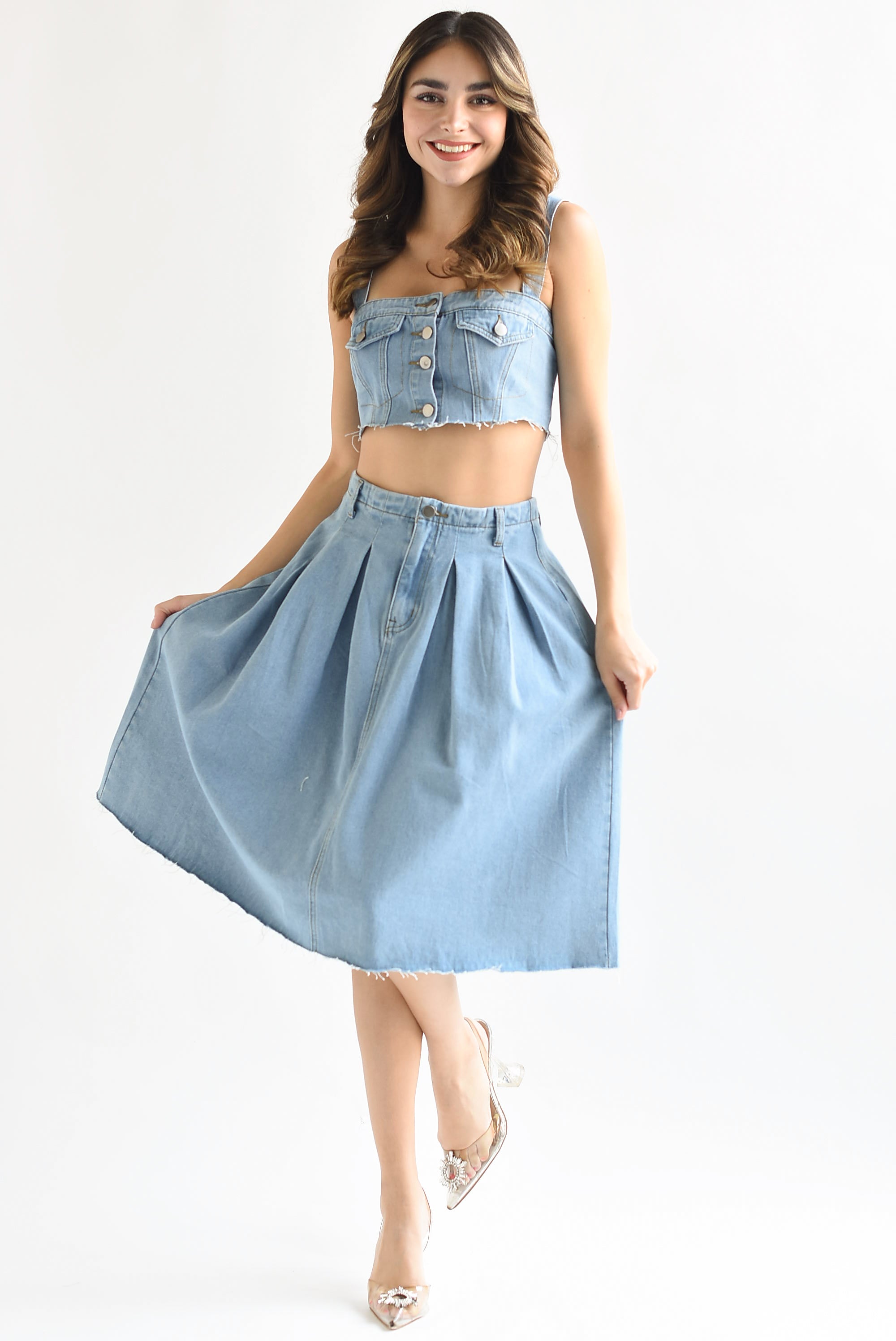 Set Falda A y Top Denim