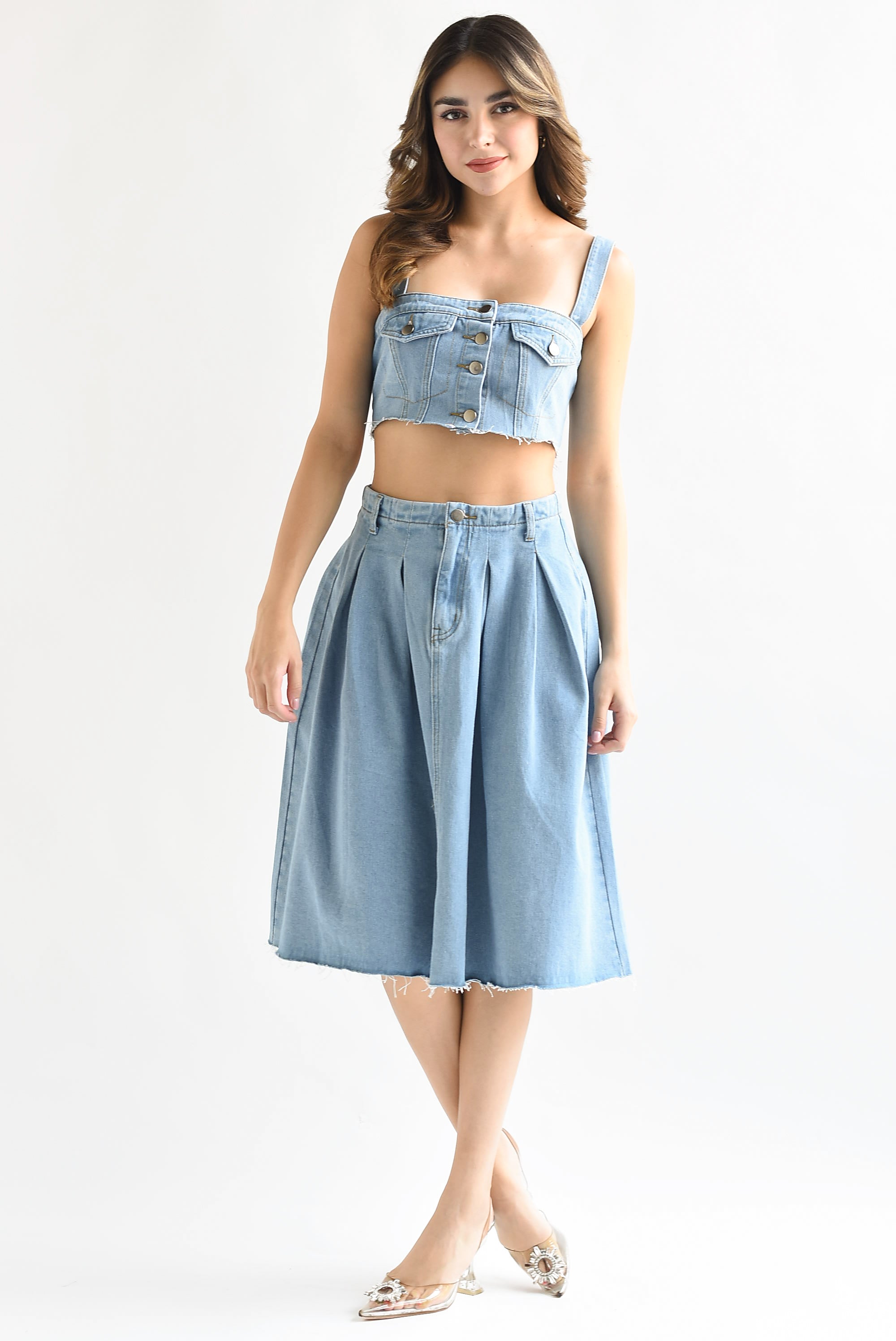 Set Falda A y Top Denim