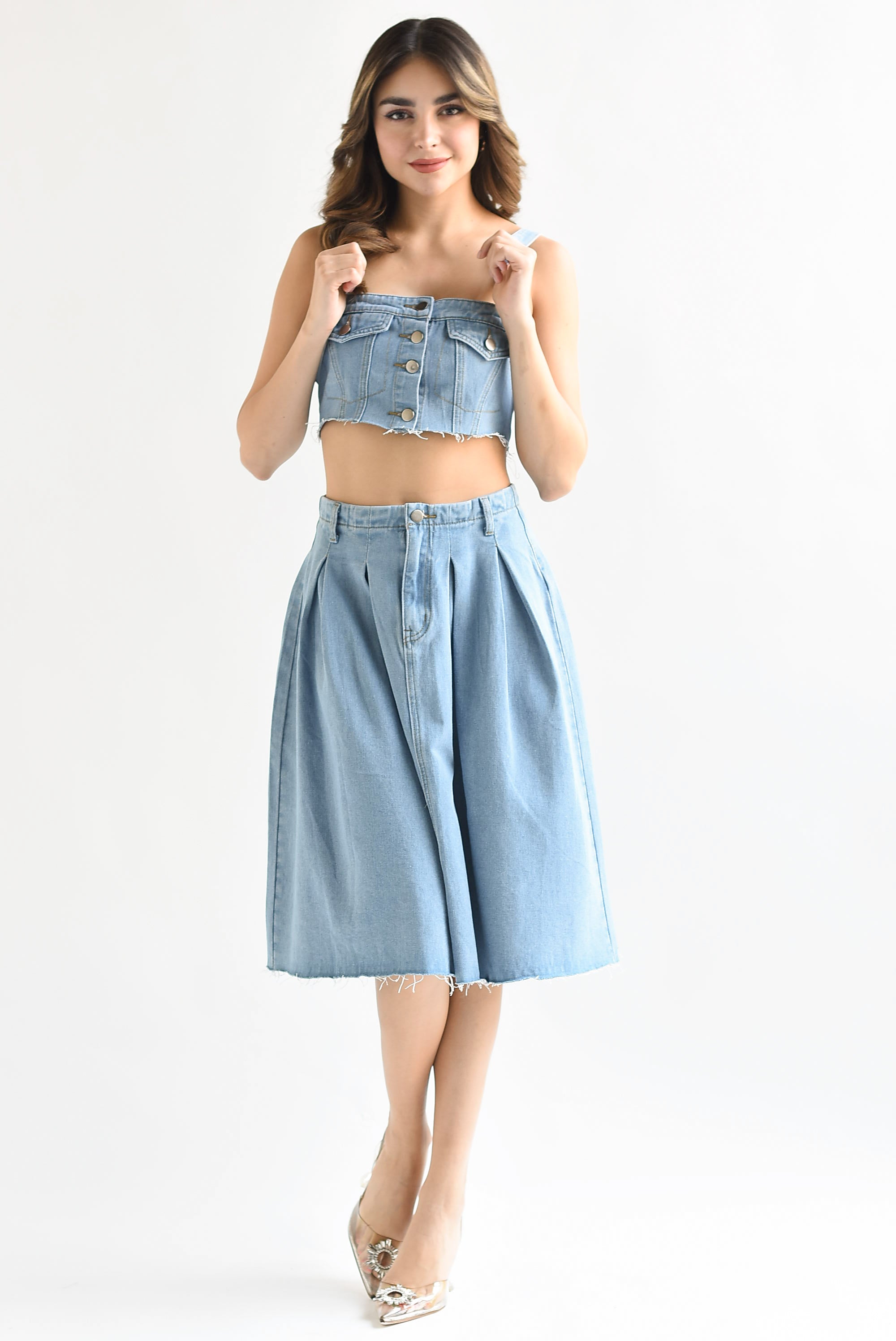 Set Falda A y Top Denim