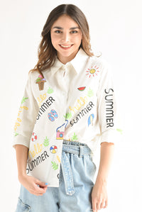 Fashion Styled Camisa SUMMER Blanca