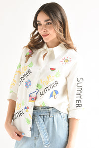 Fashion Styled Camisa SUMMER Blanca