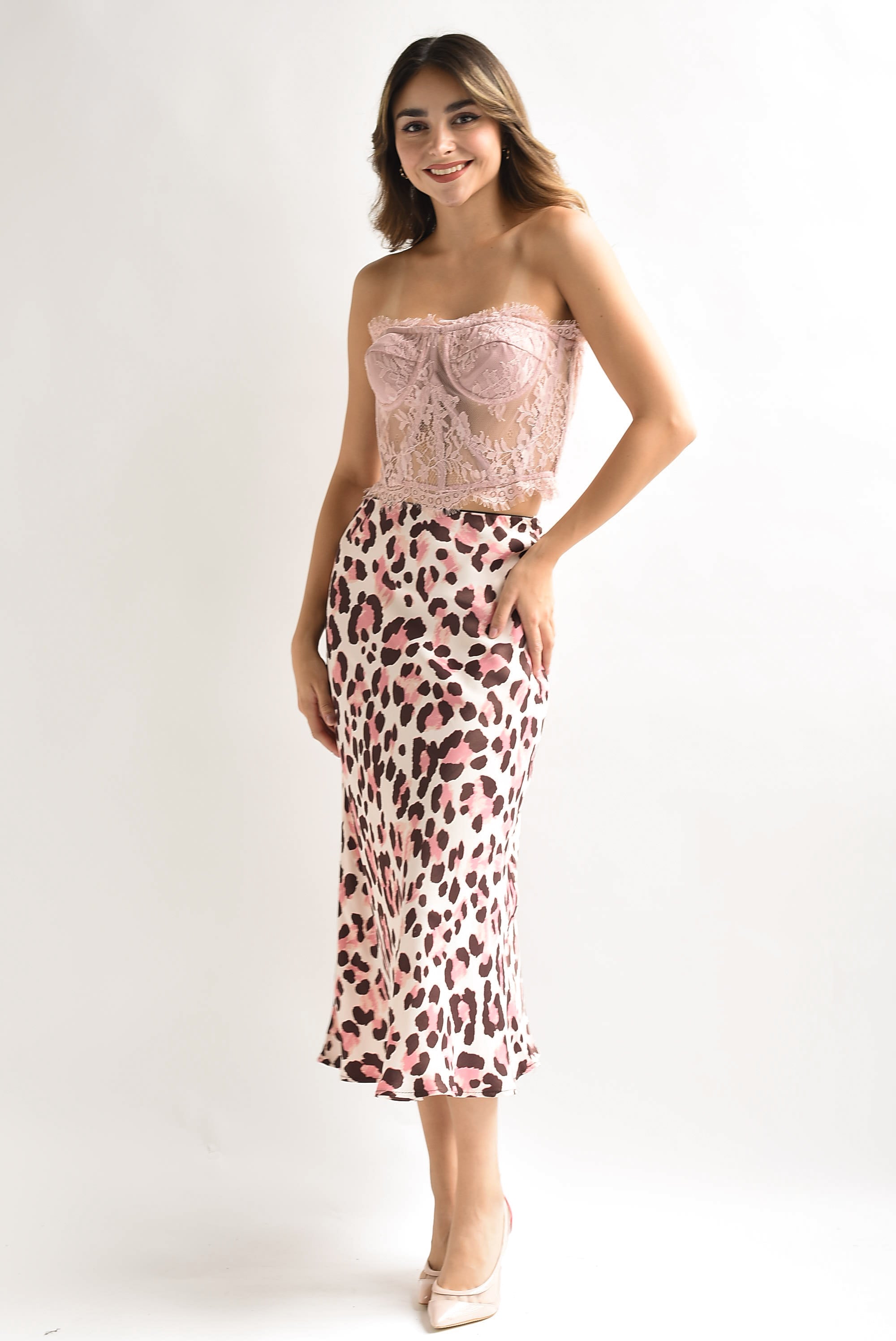 Bustier encaje Rosa palo