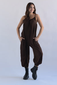Fashion Styled Jumpsuit globo Espresso