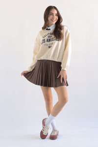 Fashion Styled Falda mini plisada vinipiel Espresso