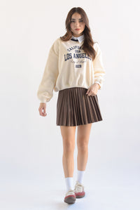 Fashion Styled Falda mini plisada vinipiel Espresso
