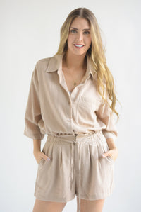 Fashion Styled Set Short y Camisa lino Moka