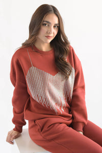 Fashion Styled Set Pantalón y Sudadera corset brillos Shedron