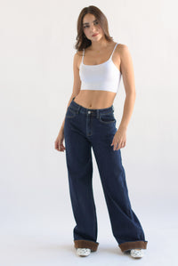 Fashion Styled Set Pantalón y Shacket pana Denim Dark