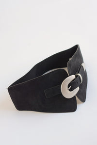Fashion Styled Cinturón ancho elástico suede Negro