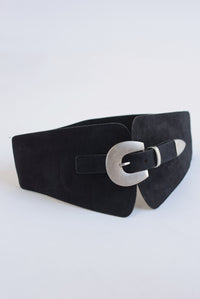 Fashion Styled Cinturón ancho elástico suede Negro