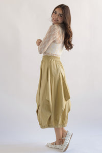 Fashion Styled Falda globo picos Kaki