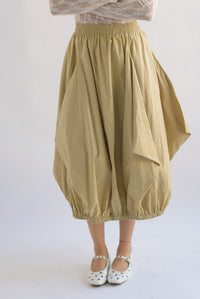 Fashion Styled Falda globo picos Kaki