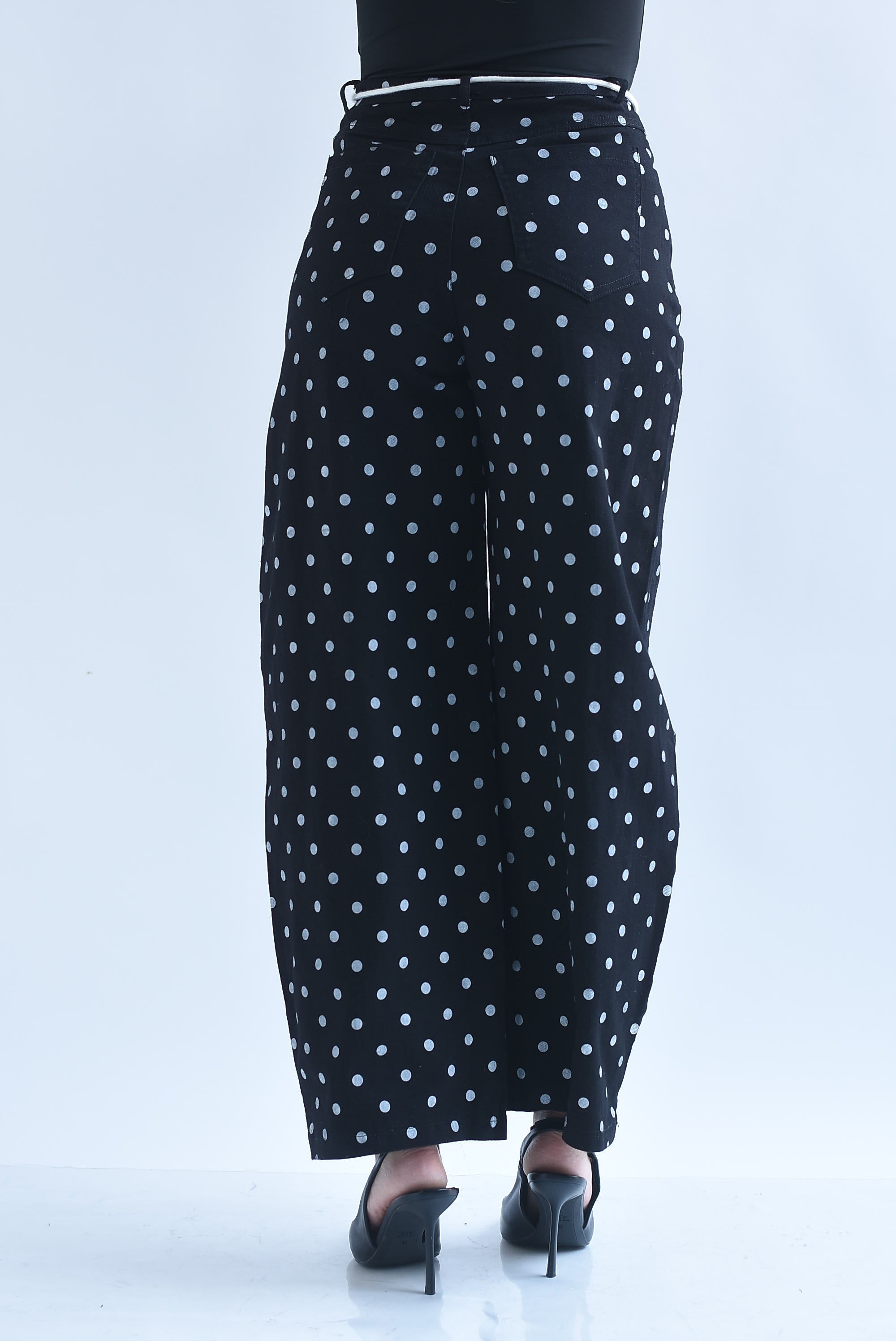Jeans barrel polka dots jareta perlas