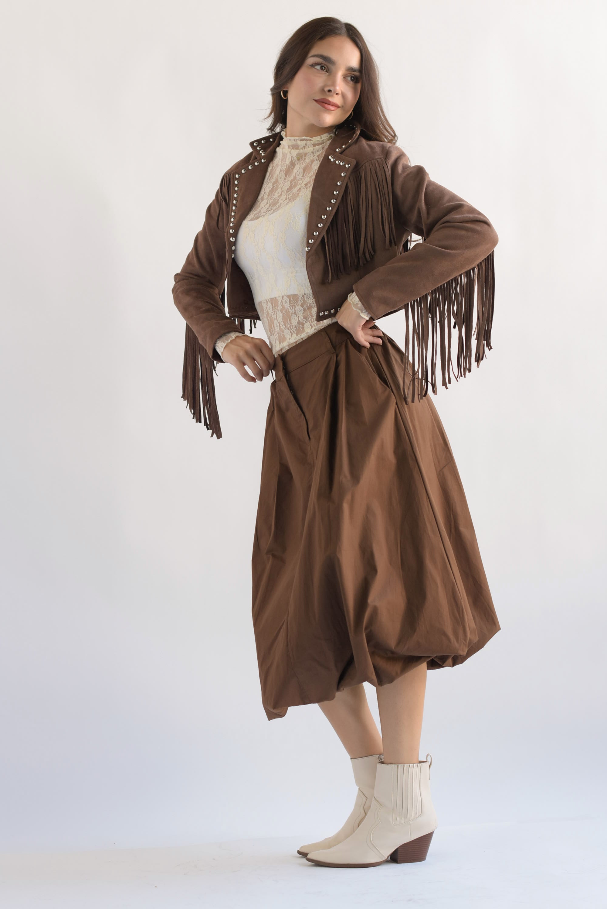 Falda globo con trabilla