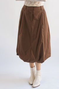 Fashion Styled Falda globo con trabilla Café