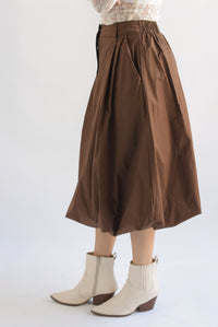 Fashion Styled Falda globo con trabilla Café