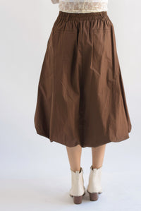 Fashion Styled Falda globo con trabilla Café