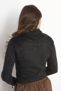 Fashion Styled Chamarra biker suede Negro