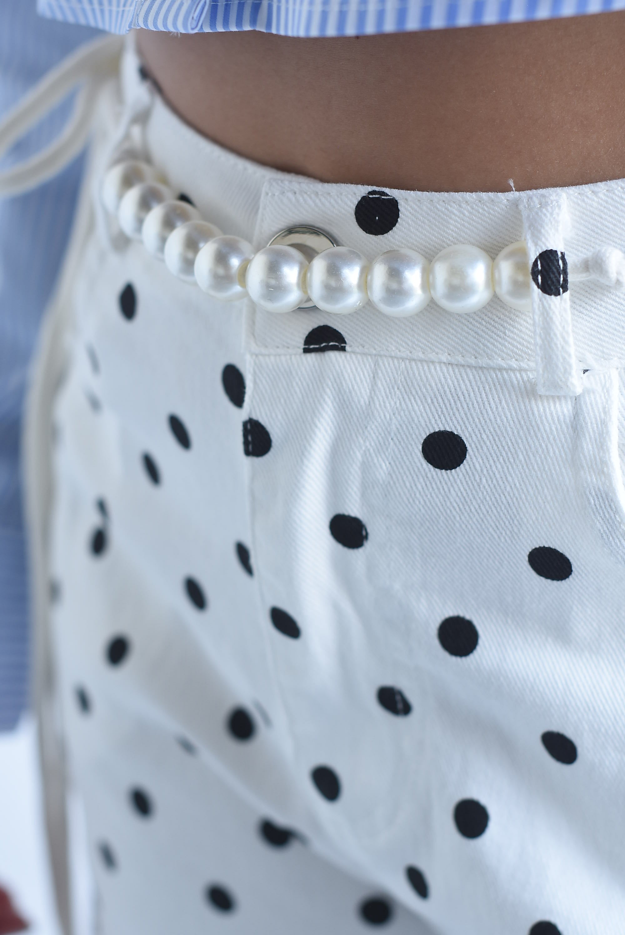 Jeans barrel polka dots jareta perlas