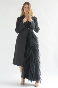 Fashion Styled Blazer dress cauda tulle Negro