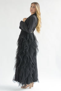 Fashion Styled Blazer dress cauda tulle Negro