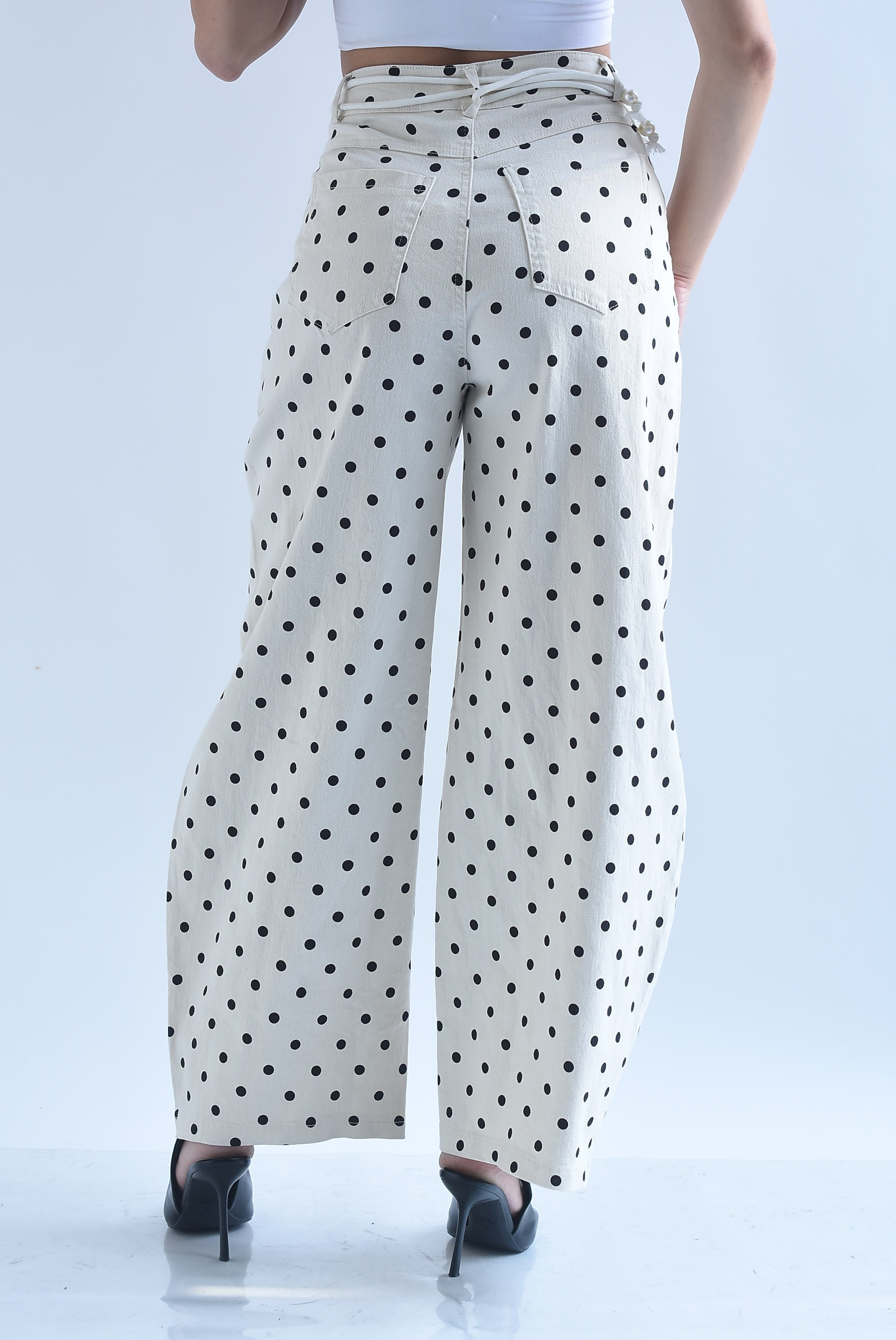 Jeans barrel polka dots jareta perlas