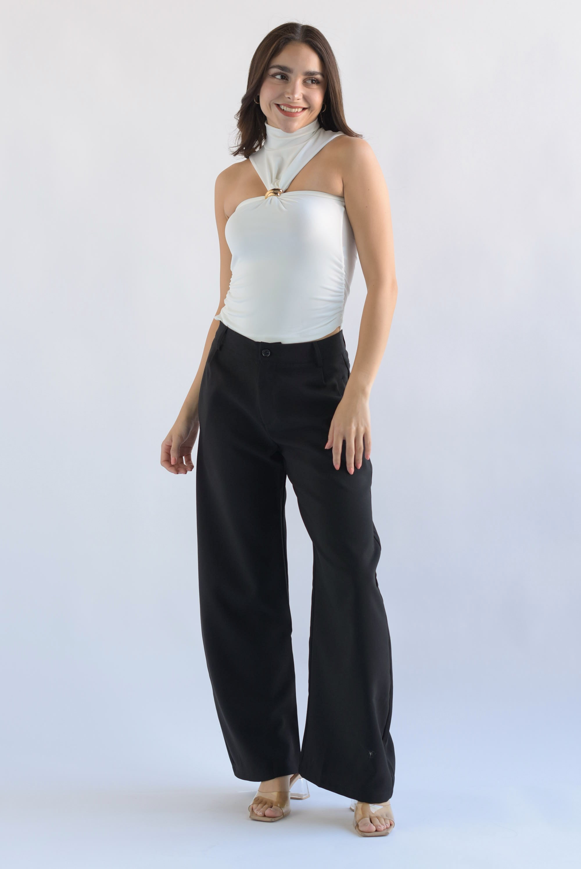 Pantalón de vestir barrel Negro