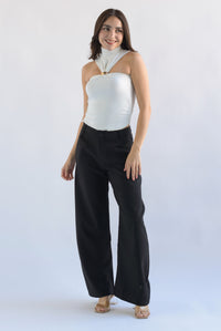 Fashion Styled Pantalón de vestir barrel Negro
