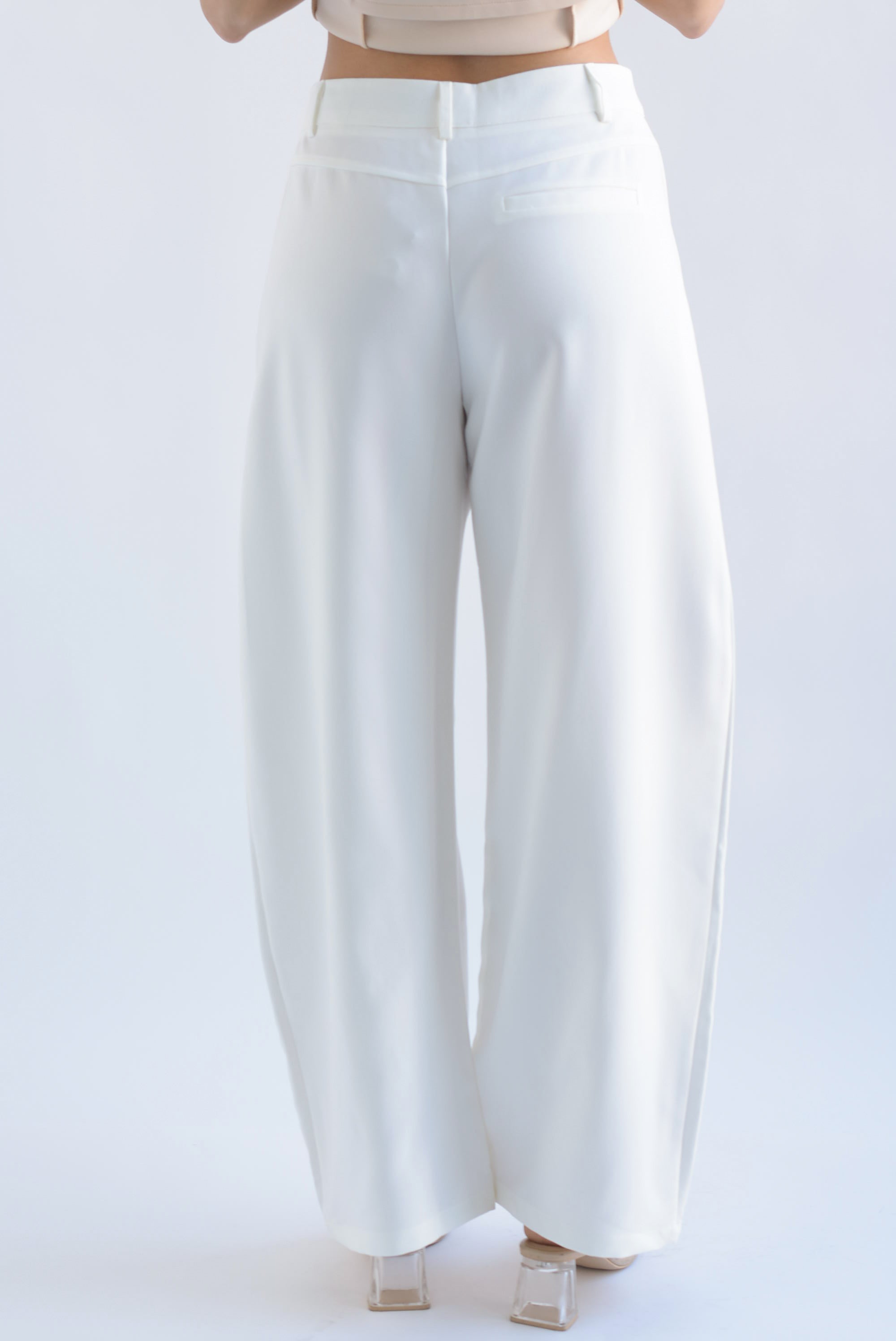 Pantalón de vestir barrel Blanco