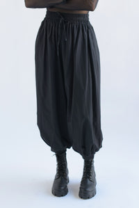 Fashion Styled Pantalón globo cintura elástica Negro