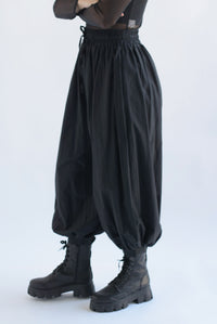 Fashion Styled Pantalón globo cintura elástica Negro