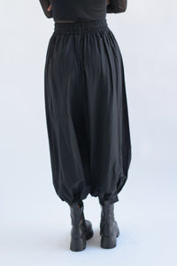 Fashion Styled Pantalón globo cintura elástica Negro