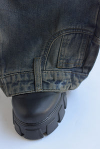 Fashion Styled Jeans barrel wide rasgado dirty look