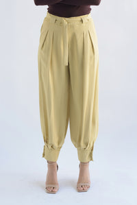 Fashion Styled Pantalón globo tobillos anchos Amarillo Mantequilla
