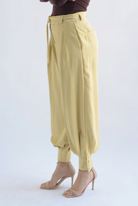 Fashion Styled Pantalón globo tobillos anchos Amarillo Mantequilla