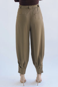 Fashion Styled Pantalón globo tobillos anchos Verde Militar