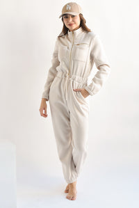 Fashion Styled Jumpsuit cierre jareta Ivory