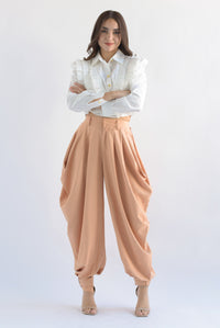 Fashion Styled Pantalón globo picos Peach