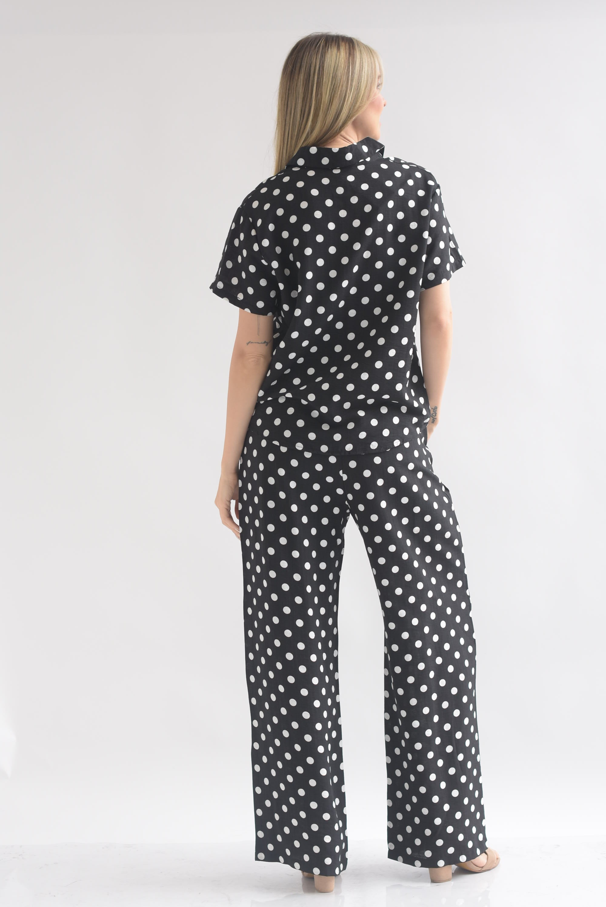 Set Pantalón y Blusa manga corta polka dots