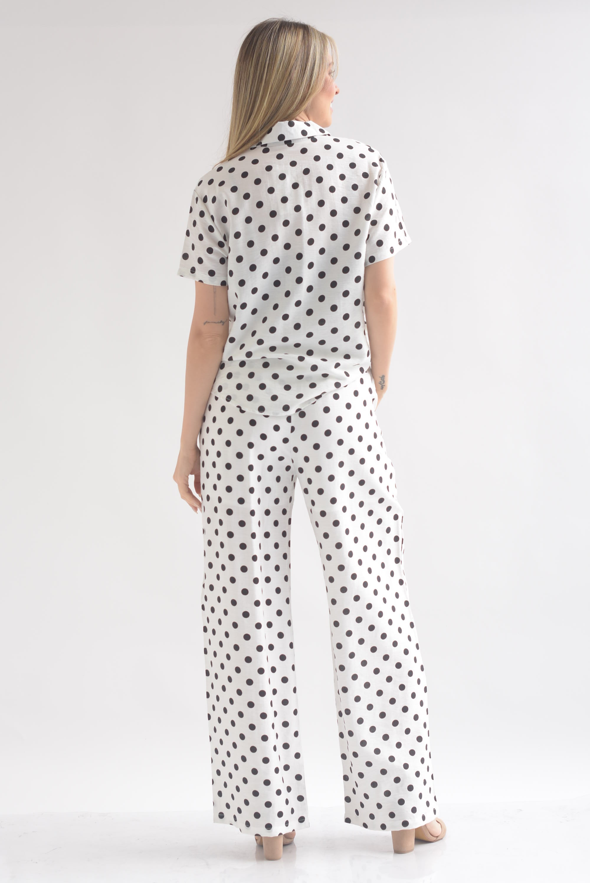 Set Pantalón y Blusa manga corta polka dots