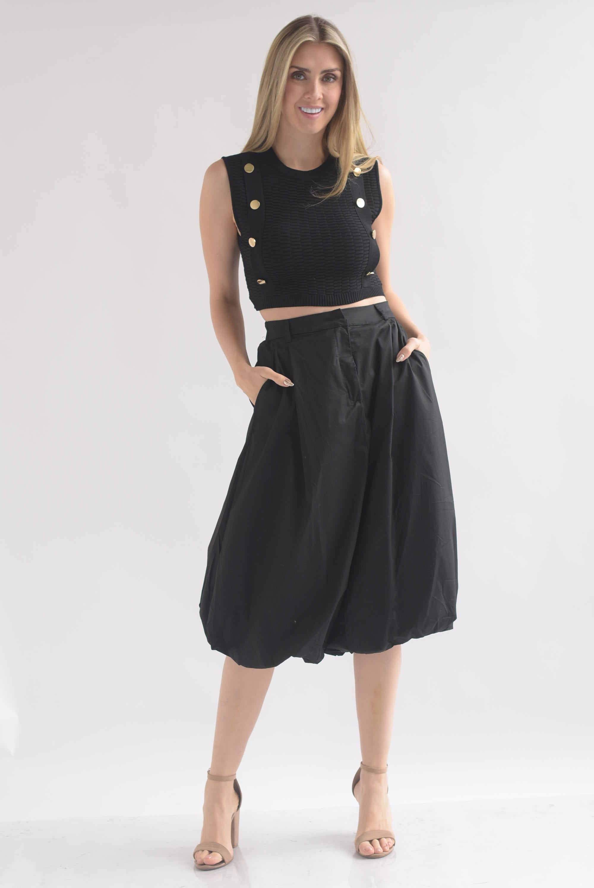 Falda globo con trabilla