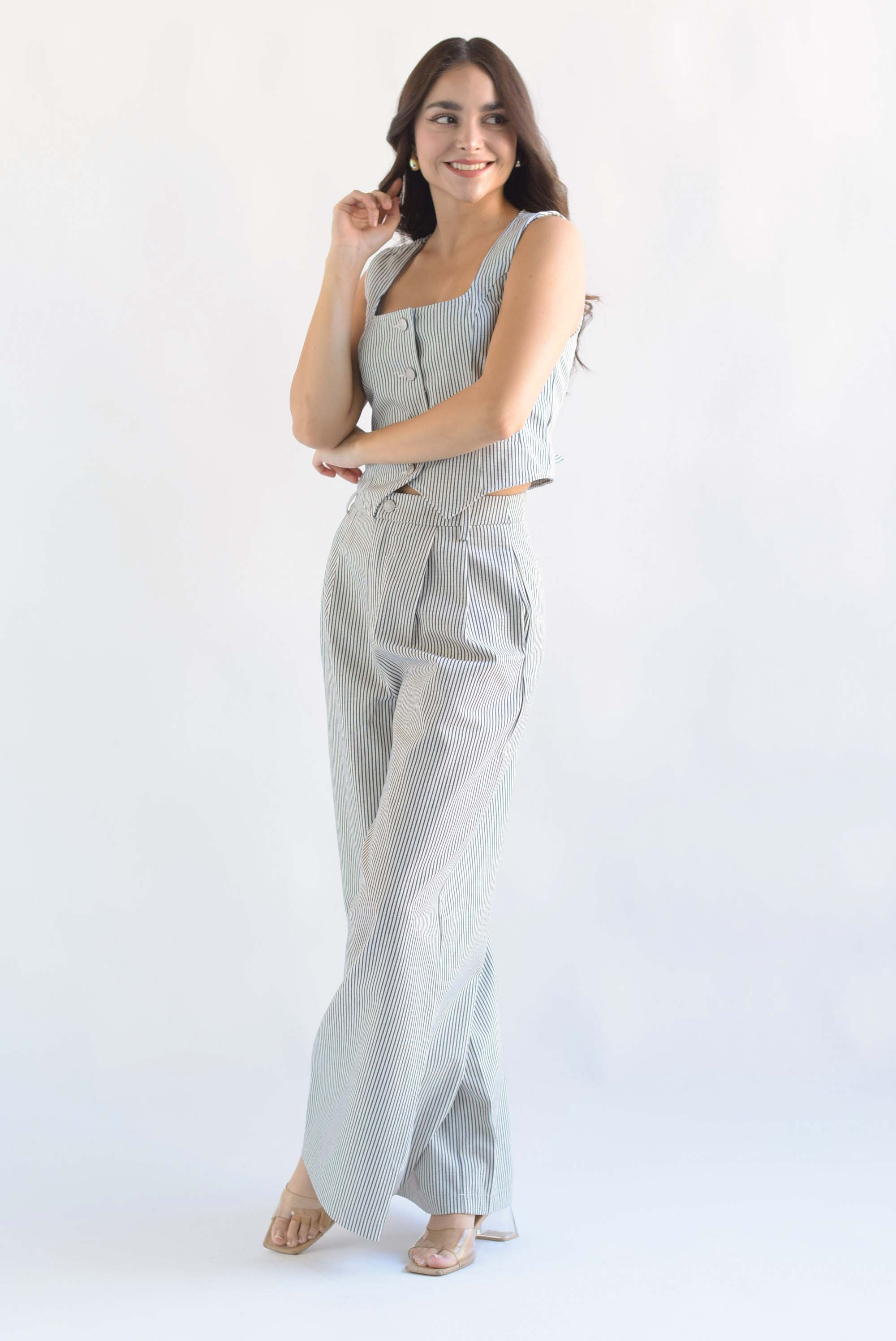 Set Pantalón y Chaleco líneas Denim Azul Marino