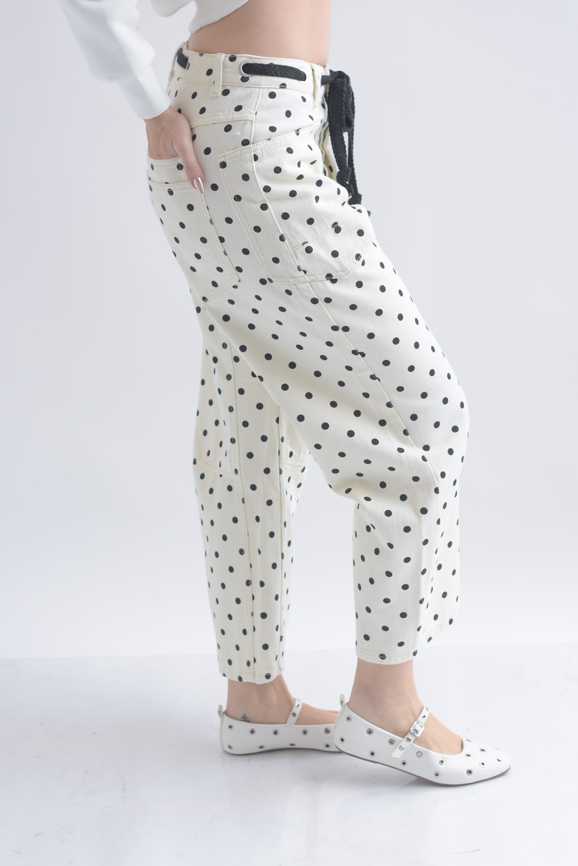 Jeans barrel polka dots cinta