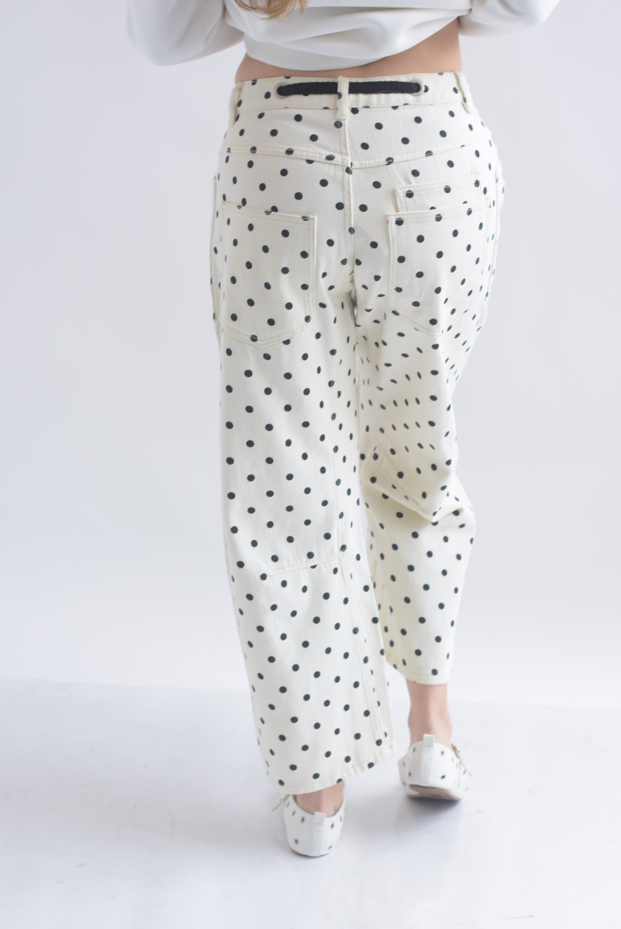 Jeans barrel polka dots cinta
