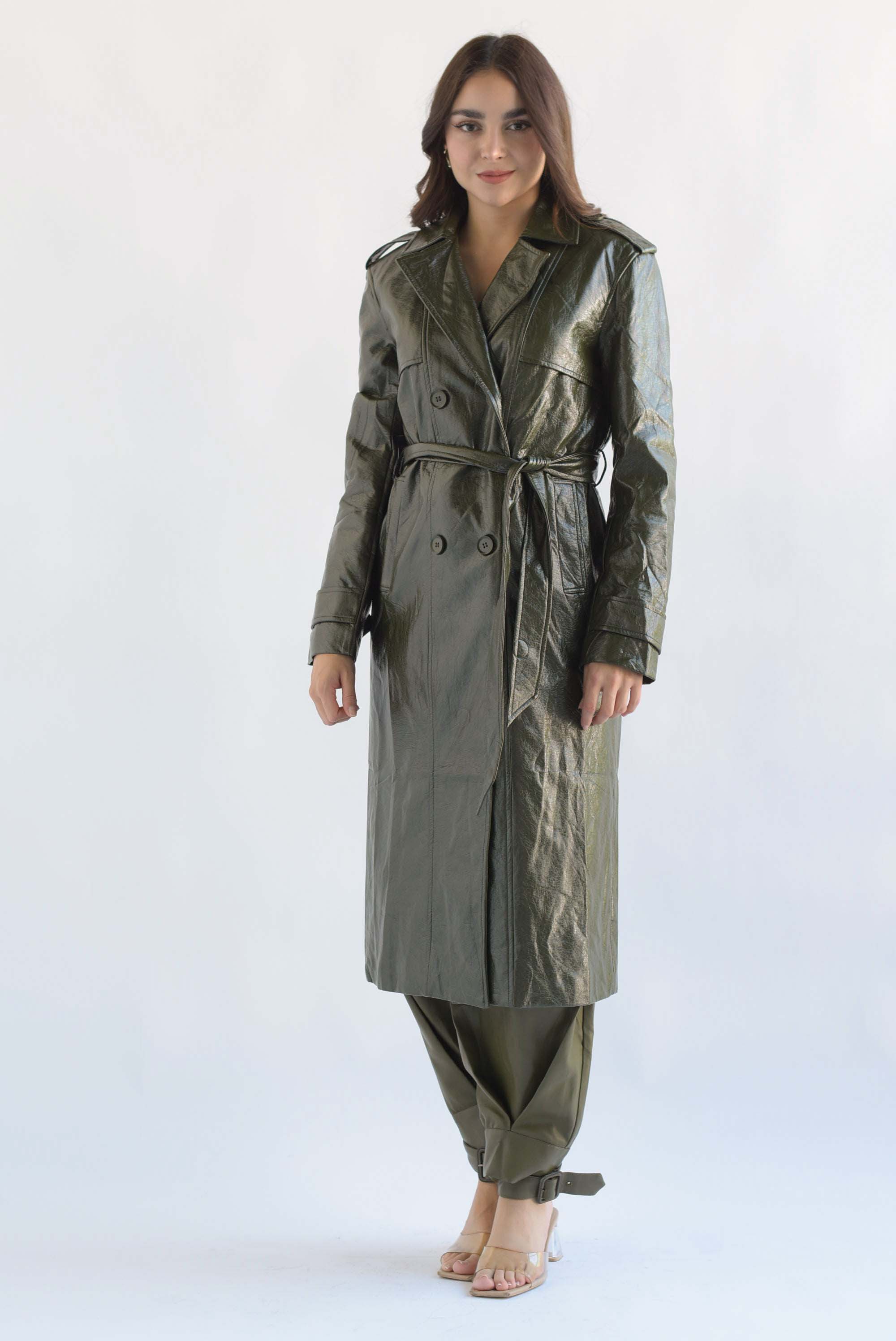 Gabardina vinipiel Verde Olivo