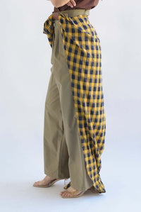 Fashion Styled Pantalón con falda cuadros Verde Olivo